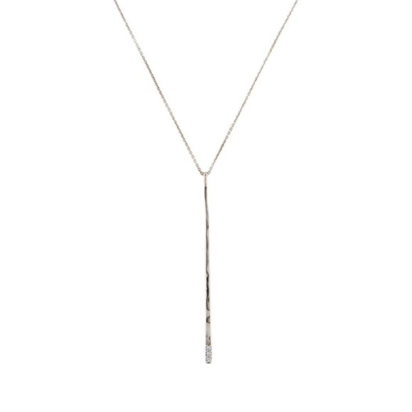 IPPOLITA DIAMOND STERLING SILVER 925 BAR PENDANT NECKLACE - Picture 1 of 8